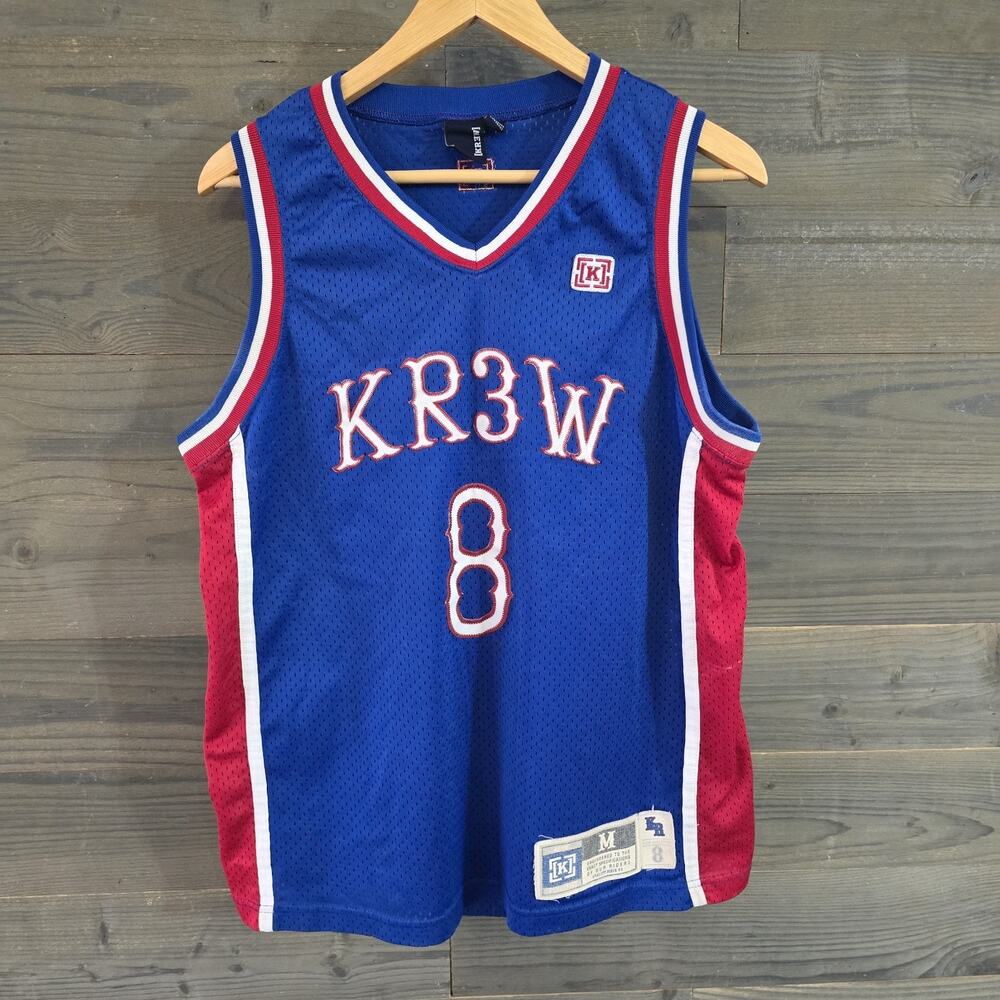 KR3W Basketball Jersey Mens Size Med Skateboarding Mesh Multicolor Vintage Y2K